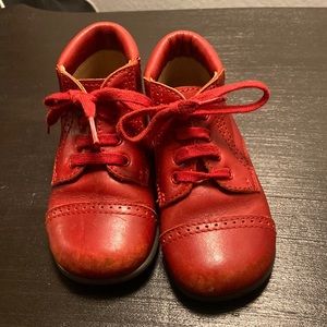 Beberlis Red Lace-up Baby Booties
